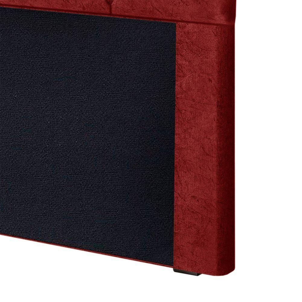 Cabeceira Gabriela 1,40 Casal Suede Amassado Vermelho 1304 - 3
