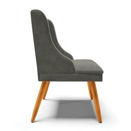 Kit 10 Cadeiras Estofadas para Sala de Jantar Pés Palito Lia Suede Grafite - Ibiza - 6