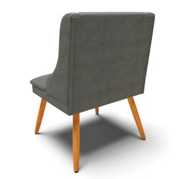 Kit 10 Cadeiras Estofadas para Sala de Jantar Pés Palito Lia Suede Grafite - Ibiza - 7