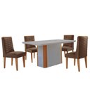 Ver imagem 2 de Mesa de Jantar Isadora 120cm Tampo Mdf com Vidro com 4 Cadeiras Safira