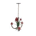 Ver imagem 1 de Pendente de Flores Artesanal para Quarto de Casal e Solteiro 03 Bocas - Vermelho escuro