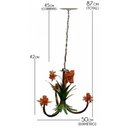 Ver imagem 2 de Pendente de Flores Artesanal para Quarto de Casal e Solteiro 03 Bocas - Laranja