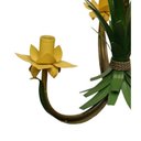 Ver imagem 6 de Lustre para Sala Artesanal de Ferro Rustico com Flores 03 Bocas - Amarelo