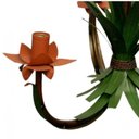 Ver imagem 6 de Lustre para Sala Artesanal de Ferro Rustico com Flores 03 Bocas - Laranja