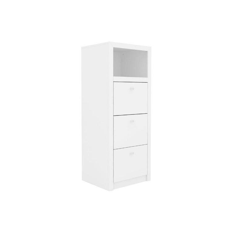 Arquivo de Escritório ME4118 c/ 3 Gavetas e 1 Nicho Branco - Tecno Mobili - 1