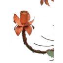 Ver imagem 5 de Lustre Rustico Sala de Estar Pendente com Flores Ouro Antigo 03 Braços - Laranja