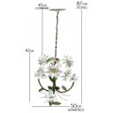 Ver imagem 2 de Pendente de Ferro Artesanal para Quarto e Sala com Flores Decorativo - Branco