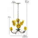 Ver imagem 2 de Luminária de Teto Artesanal Para Sala de Jantar com Flores 03 Bocas - Amarelo