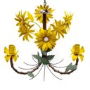 Ver imagem 4 de Luminária de Teto Artesanal Para Sala de Jantar com Flores 03 Bocas - Amarelo