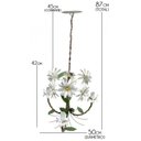 Ver imagem 2 de Luminária de Teto Artesanal Para Sala de Jantar com Flores 03 Bocas - Branco