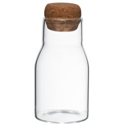 GARRAFA VIDRO BOROSSILICATO C/TAMPA MADEIRA CORTIÇA 280ML - 1