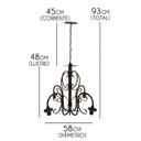 Ver imagem 2 de Lustre para Sala de Visitas Decorativo em Metal Artesanal Luminária