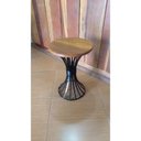 Ver imagem 4 de Mesa Lateral de Canto para Sala de Jantar Artesanal Rustica Decorativa de Ferro - Azul Turquesa