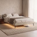 Ver mais imagens de Cama Base Box King Unique 193x203 Sommier Moderno Pés de Ferro Linho Bege - Desk Design