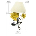 Ver imagem 2 de Abajur Artesanal para Quarto de Casal de Ferro Rústico com Flores - Amarelo