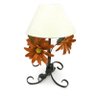 Luminária Abajur para Quarto Artesanal de Ferro Rustico Flor - Laranja - 1