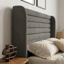 Ver imagem 6 de Cabeceira Estofada para Cama Box Queen Sasha 160cm Moderna Bouclê Cinza Escuro - Desk Design
