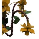 Ver imagem 3 de Lustre para Sala de Estar Rustica com Flores de Ferro Artesanais - Amarelo