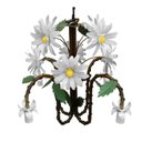 Ver imagem 3 de Pendente Luminária Decorativa de Metal com Flores Artesanais Area Interna - Branco