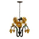 Ver imagem 3 de Lustre Moderno de Flores Artesanal com Bocal para Baixo Iluminação Sala Grande - Amarelo