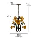 Ver imagem 2 de Lustre Moderno de Flores Artesanal com Bocal para Baixo Iluminação Sala Grande - Amarelo