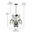 Ver imagem 2 de Lustre Moderno de Flores Artesanal com Bocal para Baixo Iluminação Sala Grande - Branco