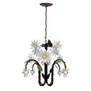 Ver imagem 5 de Lustre Moderno de Flores Artesanal com Bocal para Baixo Iluminação Sala Grande - Branco