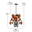 Ver imagem 2 de Lustre Moderno de Flores Artesanal com Bocal para Baixo Iluminação Sala Grande - Laranja