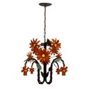 Ver imagem 4 de Lustre Moderno de Flores Artesanal com Bocal para Baixo Iluminação Sala Grande - Laranja