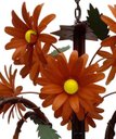 Ver imagem 7 de Lustre Moderno de Flores Artesanal com Bocal para Baixo Iluminação Sala Grande - Laranja