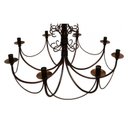 Ver imagem 3 de Lustre Para Sala de Jantar Rustico Envelhecido Artesanal de Ferro Grande