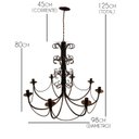 Ver imagem 2 de Lustre Para Sala de Jantar Rustico Envelhecido Artesanal de Ferro Grande
