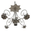 Ver imagem 1 de Pendente Moderno de Flores em Ferro Artesanal Para Iluminação de Banheiro - Branco