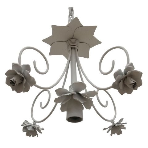 Pendente Moderno de Flores em Ferro Artesanal Para Iluminação de Banheiro - Branco