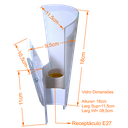 Ver imagem 2 de Kit 2 Arandela Paulistinha de Parede com Vidro Pintado:tradicional/branco