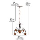 Ver imagem 2 de Lustre Pequeno Para Sala De Apartamento Moderno Com - Laranja