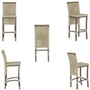 Ver imagem 5 de Mesa Bistrô e 4 Banquetas Roma Marrom Corda Estofado 7 Trama Rami
