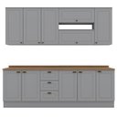 Ver imagem 1 de Cozinha Modulada 10 Pecas 240cm Ce792 Americana Cinza Nature Henn
