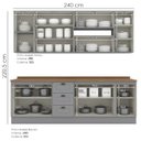 Ver imagem 4 de Cozinha Modulada 10 Pecas 240cm Ce792 Americana Cinza Nature Henn
