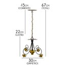 Ver imagem 2 de Pendente Luminária De Metal Com Flores Simples Para Iluminação de Banheiro - Amarelo