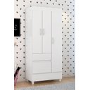 Ver imagem 1 de Guarda Roupa Roupeiro Solteiro 32860 03 Portas 02 Gavetas Wind Branco Rosa Flex Demóbile