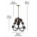 Ver imagem 2 de Lustre Ornamental Decorativo Para Sala de Estar Colonial - Verniz