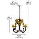 Ver imagem 2 de Lustre Ornamental Decorativo Para Sala de Estar Colonial - Amarelo