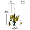 Ver imagem 2 de Luminária de Ferro para Teto Rústica com Flores Varias Cores para Sala de Estar - Amarelo