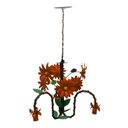 Ver imagem 4 de Luminária de Ferro para Teto Rústica com Flores Varias Cores para Sala de Estar - Laranja
