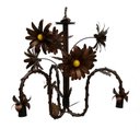 Ver imagem 1 de Luminária de Ferro para Teto Rústica com Flores Varias Cores para Sala de Estar - Verniz