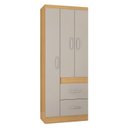 Ver imagem 1 de Guarda Roupa Solteiro Milão 3 Portas Damasco Off White – Poquema