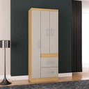 Ver imagem 2 de Guarda Roupa Solteiro Milão 3 Portas Damasco Off White – Poquema