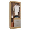 Ver imagem 3 de Guarda Roupa Solteiro Milão 3 Portas Damasco Off White – Poquema