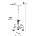 Ver imagem 2 de Pendente Luminária De Metal Com Flores Simples Para Iluminação de Banheiro - Branco